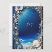 青い沿岸結婚のvibeの安全な日付招待状 招待状 (裏面)