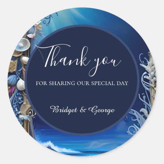 青い沿岸結婚生物 ラウンドシール (正面)