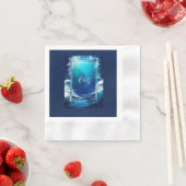 青い沿岸結婚生物 縁ありカクテルナプキン (インサイチュ)