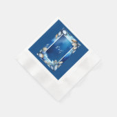 青い沿岸結婚生物 縁ありカクテルナプキン (角)