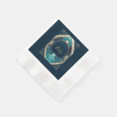 青い沿岸結婚生物 縁ありカクテルナプキン (角)