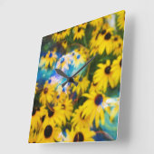 青い泡が浮かぶ！ スクエア壁時計 (傾斜)