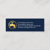 青い泡の流れる金ゴールドタップ配管 スキニー名刺 (裏面)