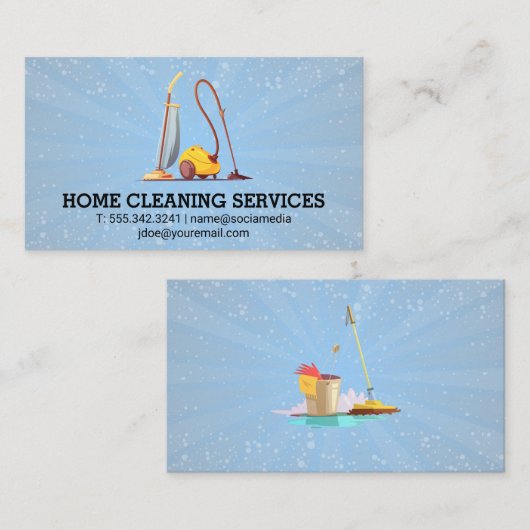 青い泡の背景 | バキューム 名刺 (正面/裏面)