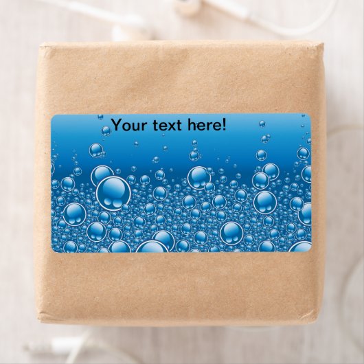 青い泡の背景 ラベル (インサイチュ)