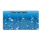 青い泡の背景 ラベル (正面)