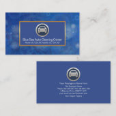 青い泡の金ゴールド枠自動洗車 名刺 (正面/裏面)