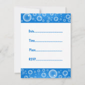 青い泡は、あなた招待されは、泡立つシャワーに 招待状 (裏面)