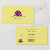 青い泡を出すかわいい紫のクラゲ 名刺 (正面/裏面)