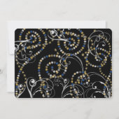 青い泡立つボトルが大晦日のパーティーを渦巻く 招待状 (裏面)