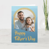 青い波とアーチ付きの5"x7"父のデイカード カード (正面)