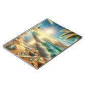 青い波と海のガラスを持つ魔法の海岸線 ノートブック (左側)