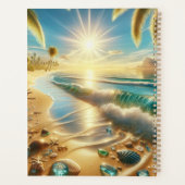 青い波と海のガラスを持つ魔法の海岸線 プランナー手帳 (裏面)