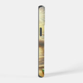 青い波と海のガラスを持つ魔法の海岸線 iPhone 15ケース (右側面)