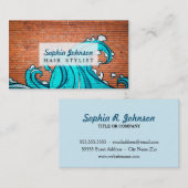 青い波のクールな壁の壁の落書き 名刺 (正面/裏面)