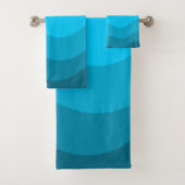 青い波のグラデーション バスタオルセット (インサイチュ)