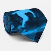 青い波のタイ ネクタイ (ロール)