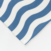 青い波のネイビーの白いパタカスタマイズーン背景 フリースブランケット (角)