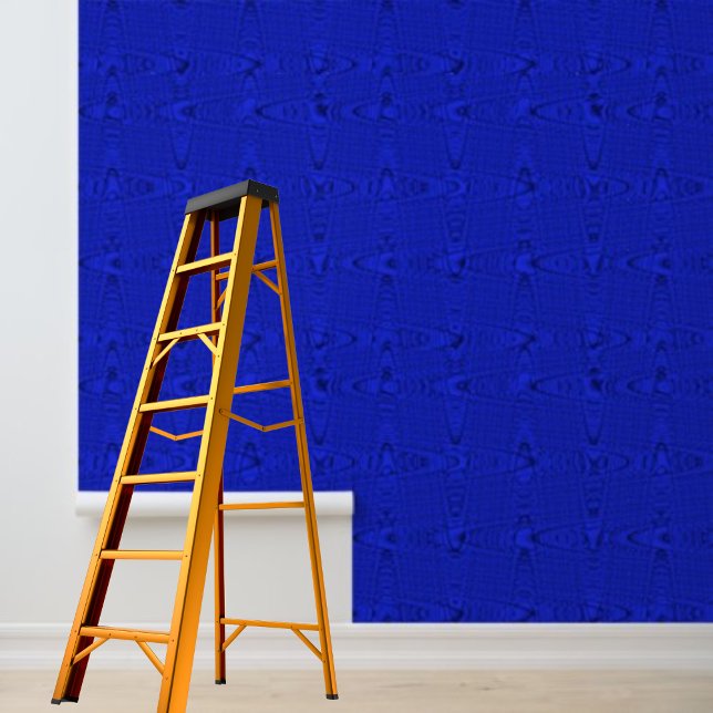 青い波のパタモダンーン王室のを剥く 壁紙 (Peel and stick modern royal blue wave pattern wallpaper)