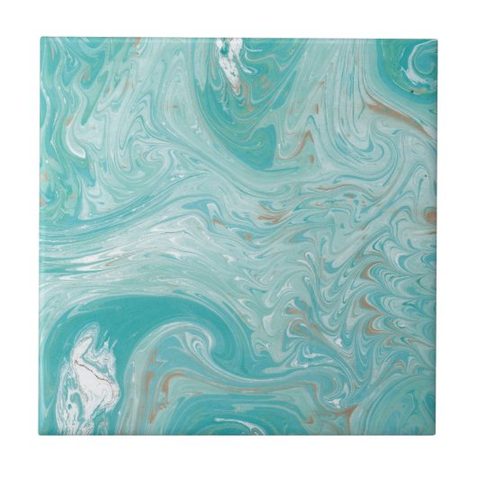 青い波の大理石 タイル (正面)