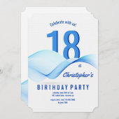 青い波の招待状 招待状 (正面/裏面)
