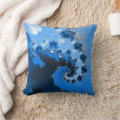 青い波の枕 クッション (ブランケット)