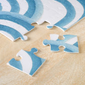 青い波の水の色、シームレス絵画な。 ジグソーパズル (側面)