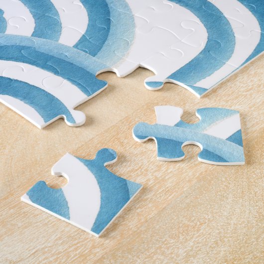 青い波の水の色、シームレス絵画な。 ジグソーパズル (側面)