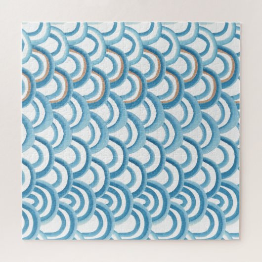 青い波の水の色、シームレス絵画な。 ジグソーパズル (横)