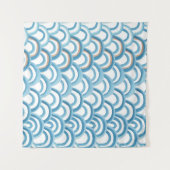 青い波の水の色、シームレス絵画な。 タペストリー (正面(横))