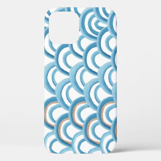 青い波の水の色、シームレス絵画な。 Case-Mate iPhoneケース (裏面)