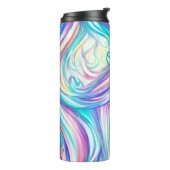 青い波の渦巻きパターンと渦巻きパターン タンブラー (回転左)