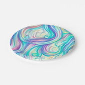 青い波の渦巻きパターンと渦巻きパターン ペーパープレート (アングル)