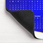 青い波の背景マウスパッドのカレンダー2025 マウスパッド (コーナー)