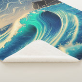 青い波の輝き シェルパブランケット (3/4)