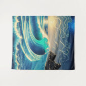 青い波の輝き タペストリー (正面(横))