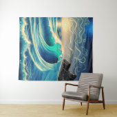 青い波の輝き タペストリー (インサイチュ(横))