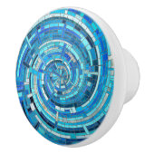 青い波スパイラルモザイク セラミックノブ (右)