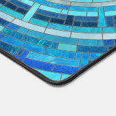 青い波スパイラルモザイク デスクマット (コーナー)