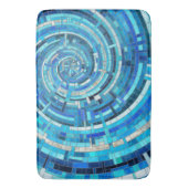 青い波スパイラルモザイク バスマット (正面縦)