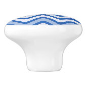 青い波型 セラミックノブ (側面)