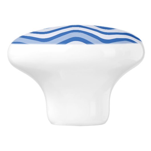 青い波型 セラミックノブ (側面)