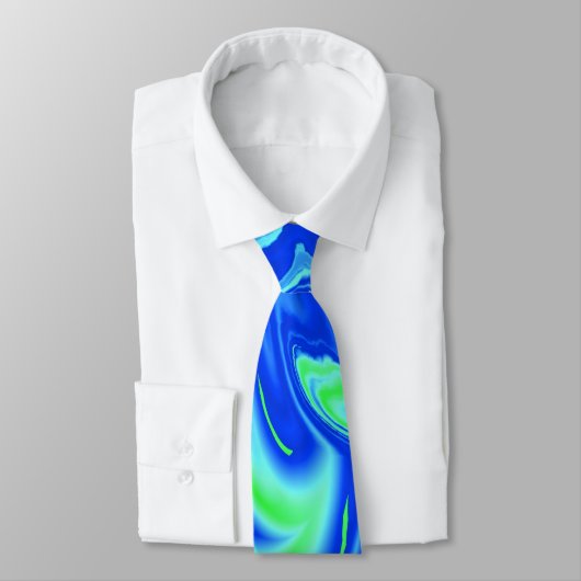 青い波状のタイ ネクタイ (タイ)