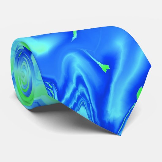 青い波状のタイ ネクタイ (ロール)