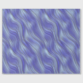 青い波状ストライプ線 ラッピングペーパー (フラット)