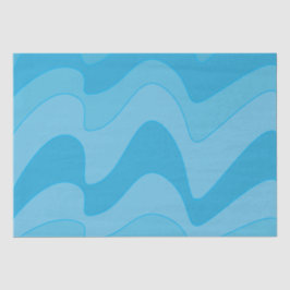 青い波状ストライプ線 薄葉紙