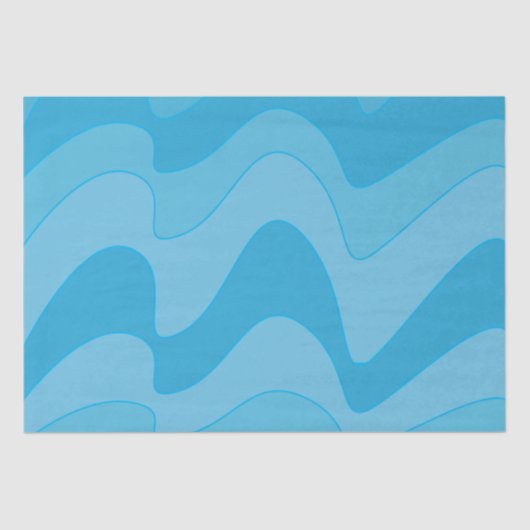 青い波状ストライプ線 薄葉紙 (正面)