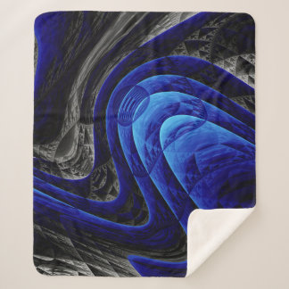 青い波状抽象芸術、デジタルアート背景。 シェルパブランケット