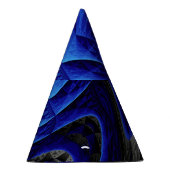 青い波状抽象芸術、デジタルアート背景。 パーティーハット (右)