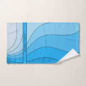 青い波状曲線の名前 ハンドタオル (ハンドタオル)